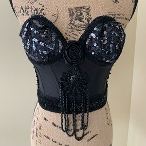 Beaded black bustier